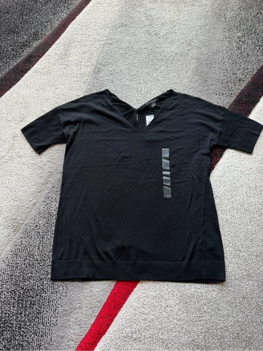 Banana Republic Black Cotton Blend Knit Twist Back Tee
